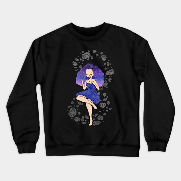 Asteroid Day Galaxy Gal by Yuuki G Crewneck Sweatshirt by Yuuki G.